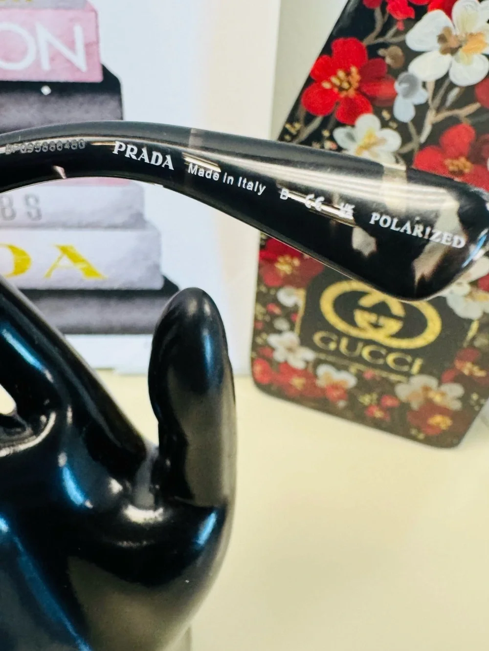 Prada Black Oversized Cat-Eye Sunglasses with Tinted Lenses